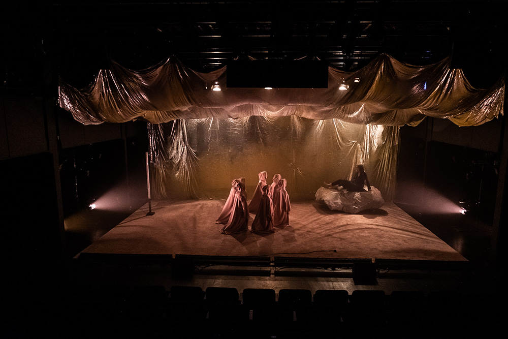 Production still for "My Dearworthy Darling". Jennifer Vuletic (far right). Photographer: David Paterson