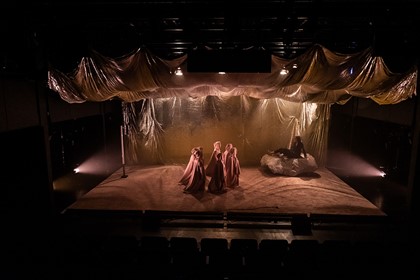 Production still for "My Dearworthy Darling". Jennifer Vuletic (far right). Photographer: David Paterson