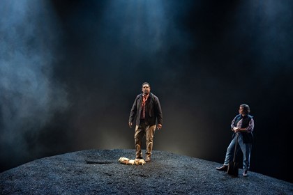 Production still for the 2022 Season of 'The Return'. L-R: Jimi Bani, Angelica Lockyer. Photographer: Pia Johnson