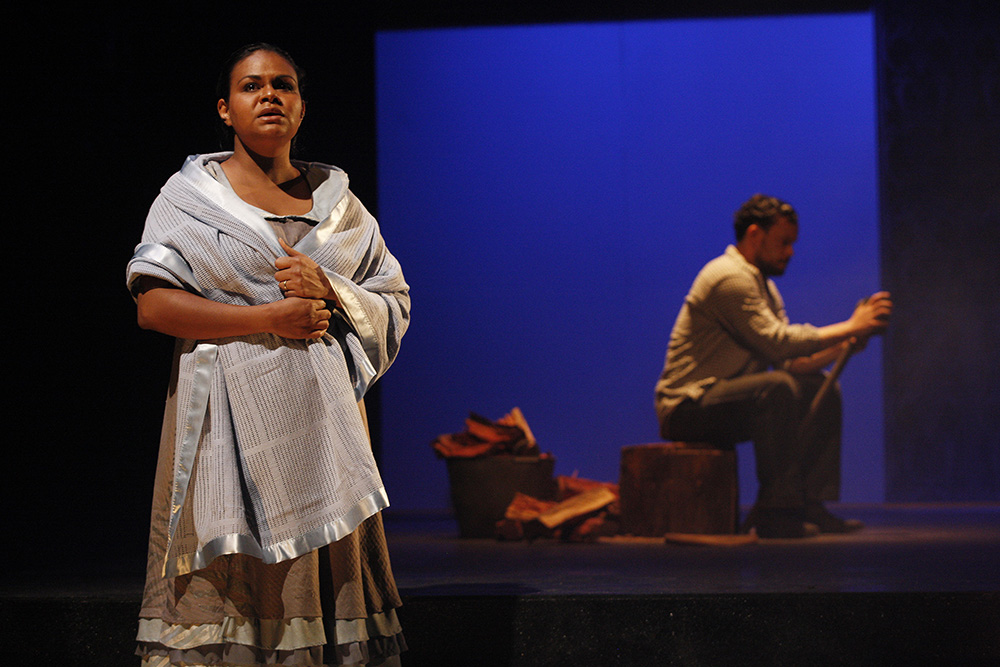 Production still for "One Night the Moon". L-R: Ursula Yovich, Kirk Page. Photographer: Jeff Busby