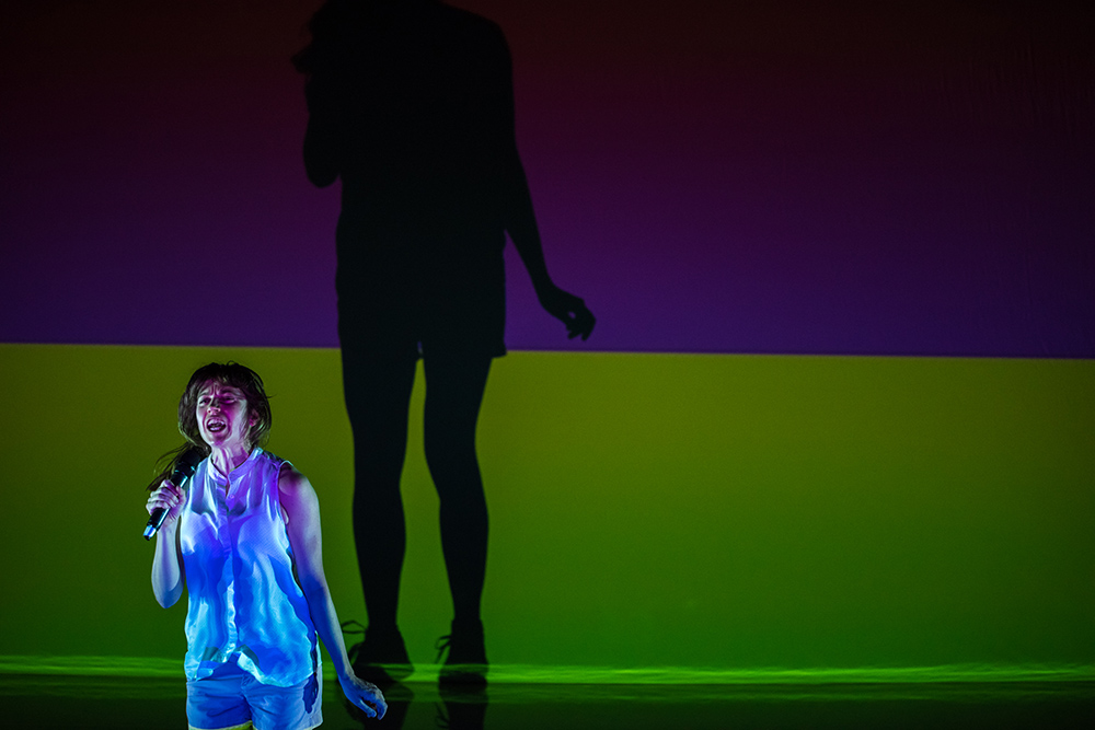 Production still for "Piece for Person and Ghetto Blaster". Nicola Gunn. Photographer: Gregory Lorenzutti