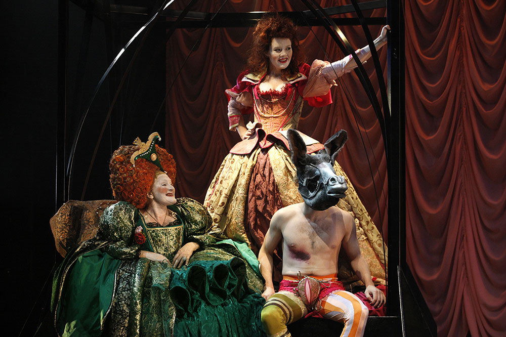 Production still for "Elizabeth, Almost by Chance a Woman". L-R: Julie Forsyth as Elizabeth, Nikki Shiels as Martha, Chris Ryan as Thomas. Photographer: Jeff Busby 