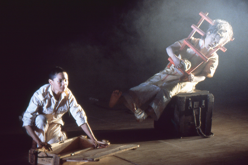 Production still for "Meat Party". L-R: Naree Vachananda, Yumi Umiumare as Crone. Photographer: Jeff Busby