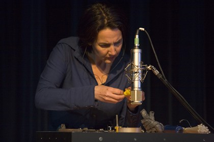 Production still for "Pin Drop". Tamara Saulwick. Photographer: Ponch Hawkes