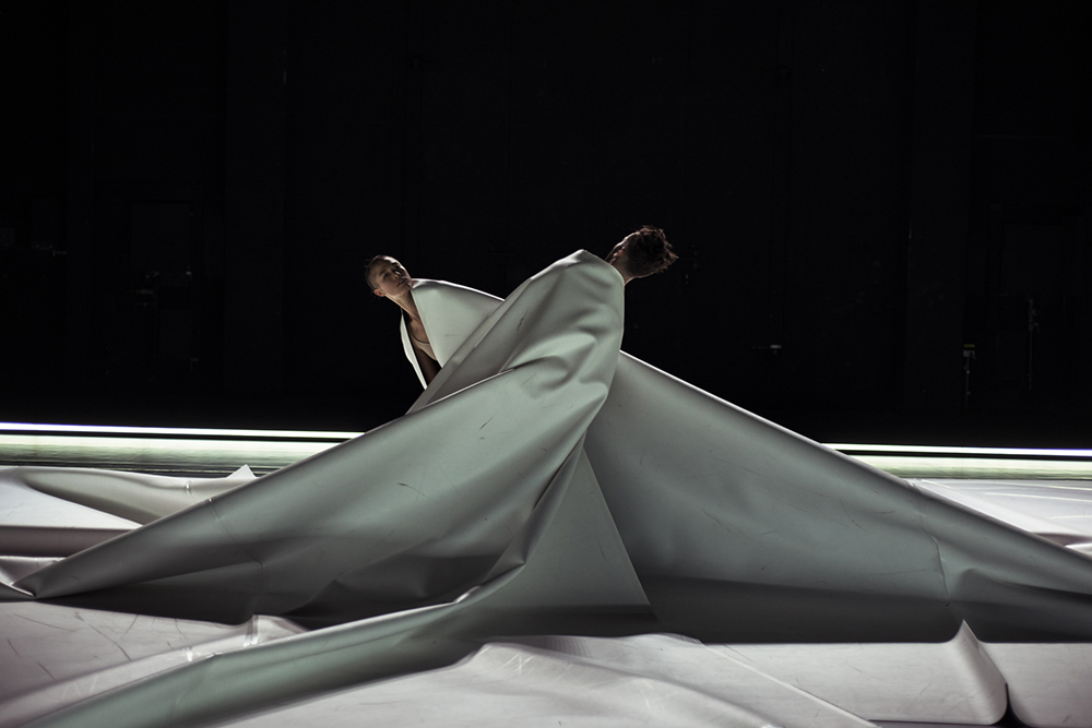 Production still for "Common Ground". L-R: Tara Jade Samaya, Richard Cilli. Photographer: Pippa Samaya