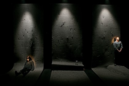 Production still for "Moth". L-R: Sarah Ogden as Claryssa, Dylan Young as Sebastian. Photographer: Jeff Busby
