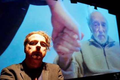Production still for "You're Not Alone". Kim Noble. Photographer: Geraint Lewis