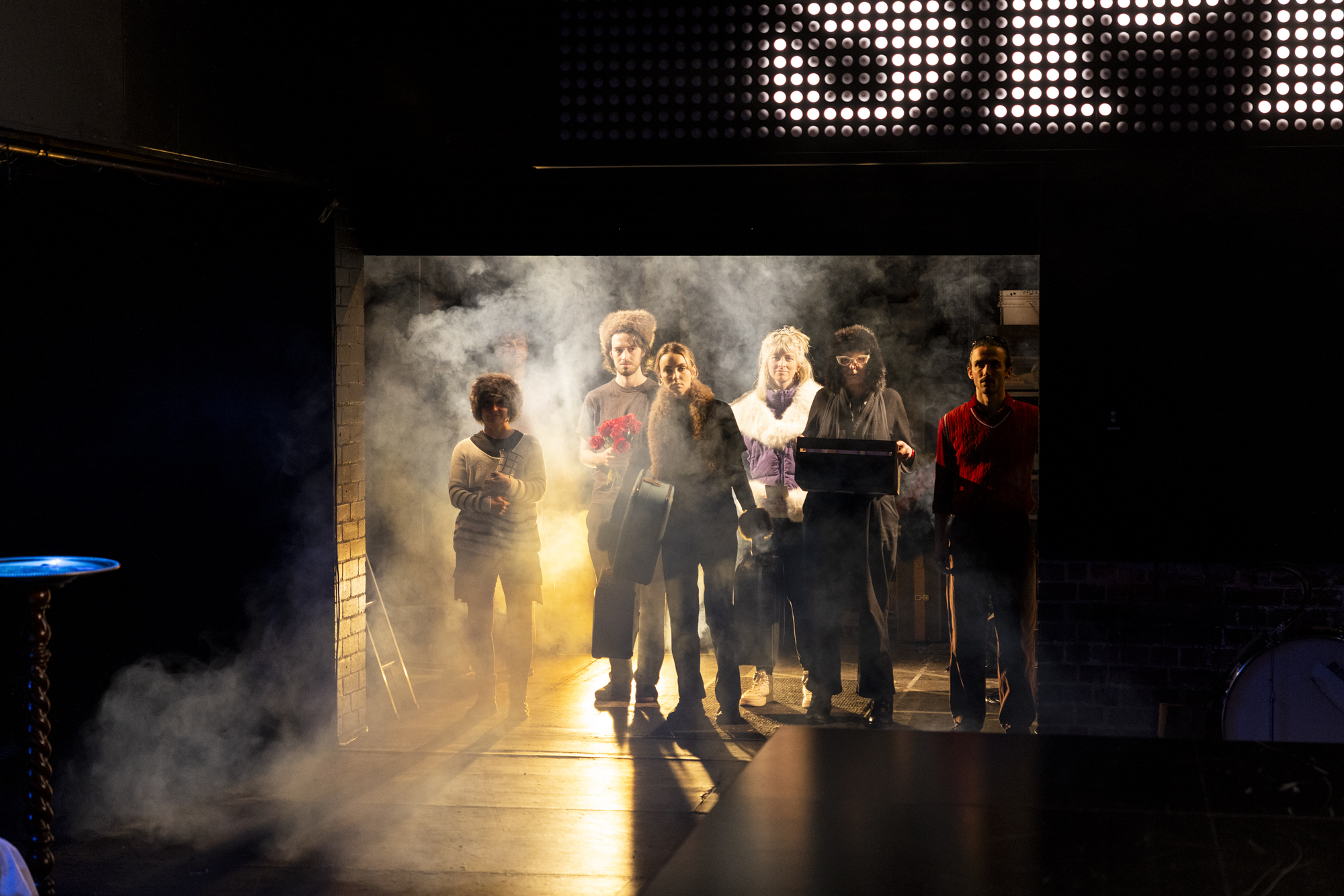 Production photography from The Orchard / Photographer: Pia Johnson / Featuring: Dominic Weintraub and audience volunteers