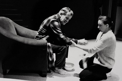 Production still for "Furious". L-R: John Gaden as Gus, Rachel Szalay as Lynnie. Photographer: David Wilson