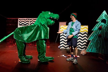 Production still for "The Listies Ruin Christmas". Richard Higgins. Photographer: Pia Johnson