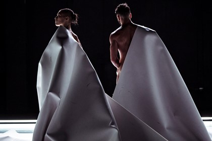Production still for "Common Ground". L-R: Tara Jade Samaya, Richard Cilli. Photographer: Pippa Samaya