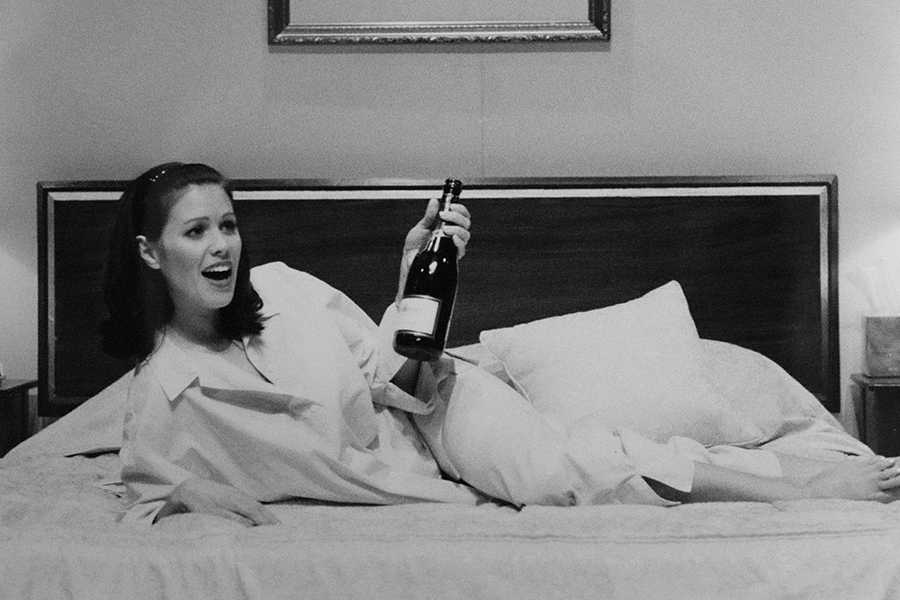 Production still for "Secret Bridesmaids' Business".  Jane Hall as Meg Bacon. Photographer: Jeff Busby