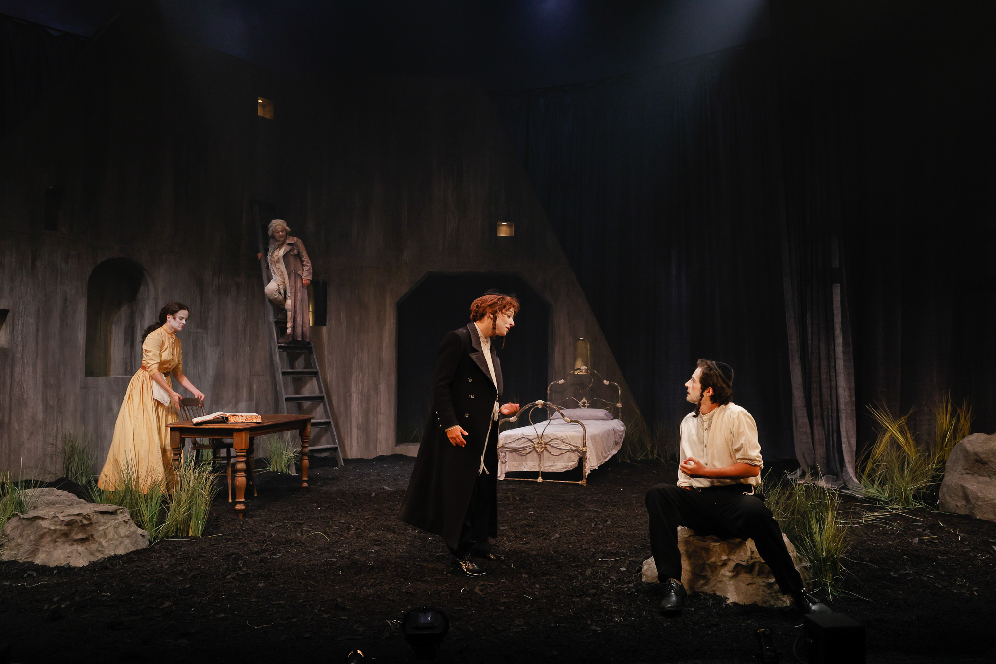  Production still for the 2024 Season of 'Yentl'. In photo: Amy Hack, Nicholas Jaquinot, Genevieve Kingsford, Evelyn Krape. Photographer: Jeff Busby.