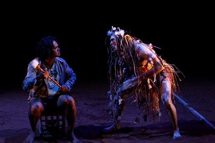 Production still for "The Shadow King". L-R: Kamahi Djordon King, Damion Hunter. Photographer: Jeff Busby