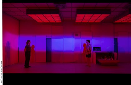 Production still for "Solaris". L-R: Leanna Walsman, Keegan Joyce. Photographer: Pia Johnson