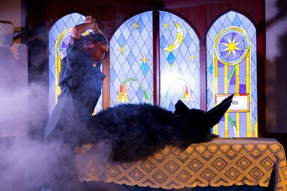 Campaign image for the 2023 Season of 'Hour of the Wolf'. In photo: Keegan Joyce, Eva Rees. Photographer: Pia Johnson