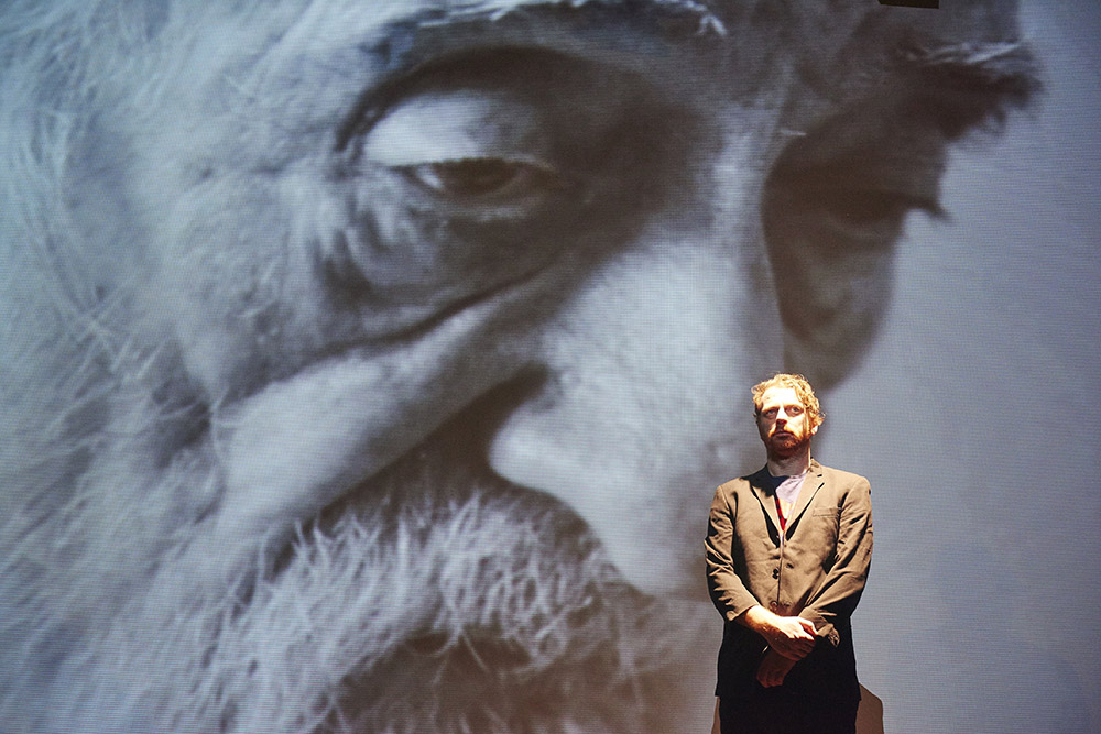 Production still for "You're Not Alone". Kim Noble. Photographer: Geraint Lewis