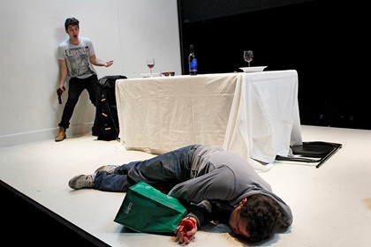 Production still for "Thyestes". L-R: Mark Leonard Winter, Chris Ryan. Photographer: Jeff Busby