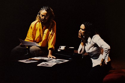 Production still for "The Frail Man". L-R: Sue Jones, Margaret Harvey. Photographer: Unknown