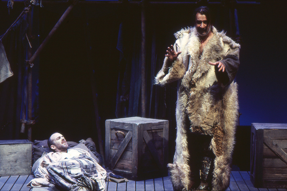 Production still for "The Head of Mary". L-R: Greg Stone, Petru Gheorghiu as The Protector. Photographer: Jeff Busby