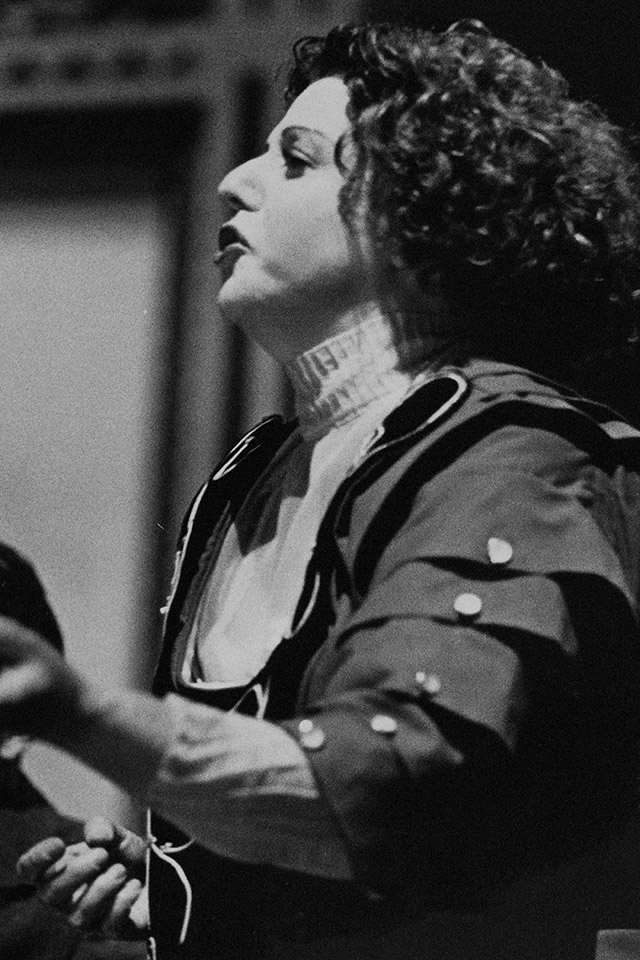 Production still for "Cafe Fledermaus". Robyn Archer. Photographer: David B. Simmonds