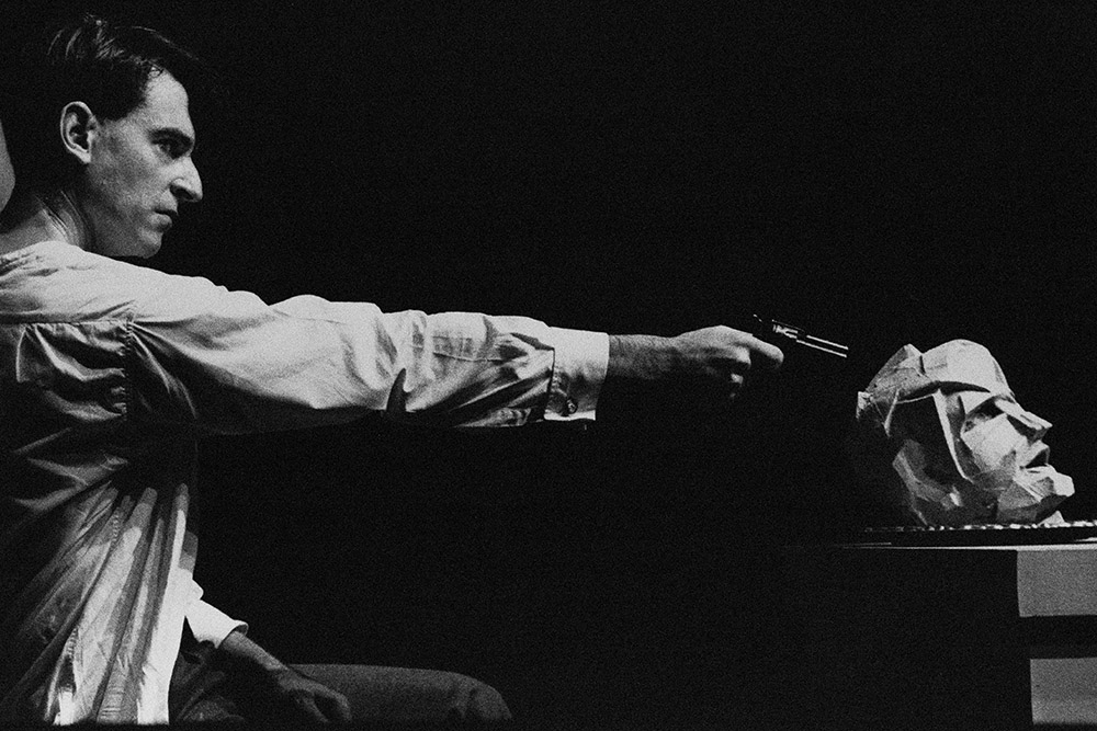 Production still for "Cafe Fledermaus". Brendan Higgins. Photographer: David B. Simmonds