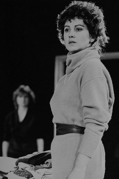 Production still for "The Removalists". L-R: Marilyn O'Donnell (rear), Kerreen Ely-Harper. Photographer: David B. Simmonds