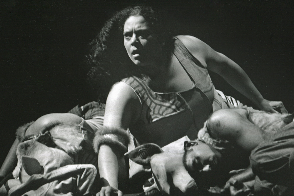 Production still for "Yanagai! Yanagai!". Lisa Maza. Photographer: Ponch Hawkes