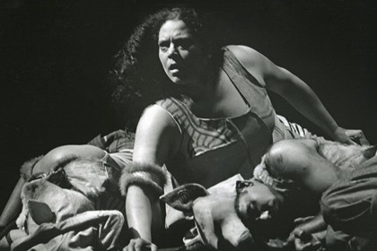 Production still for "Yanagai! Yanagai!". Lisa Maza. Photographer: Ponch Hawkes