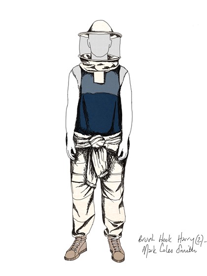 Costume design rendering 'Brush Hook Harry' (c) Marg Horwell