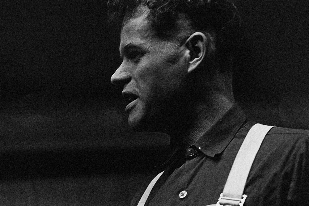 Production still for "Buried Child". Geoffrey Clendon as Bradley. Photographer: Jeff Busby