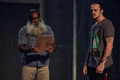 Production still for "Brothers Wreck". L-R: Trevor Jamieson, Dion Williams. Photographer: Tim Grey