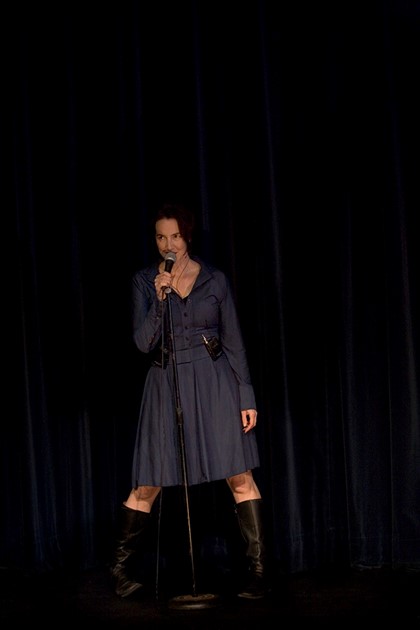 Production still for "Pin Drop". Tamara Saulwick. Photographer: Ponch Hawkes