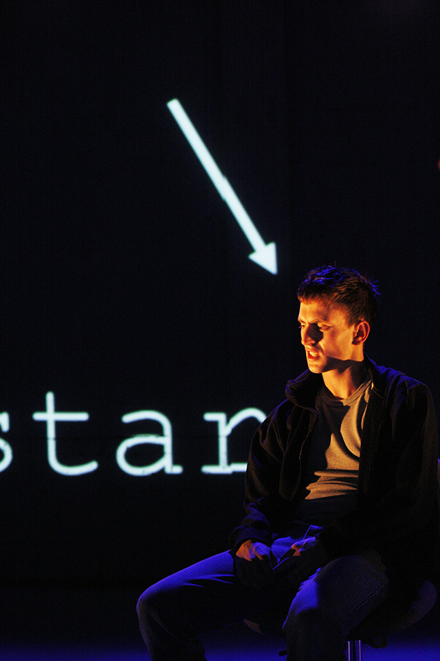 Production still for "I Love You Bro". Ash Flanders. Photographer: Jeff Busby