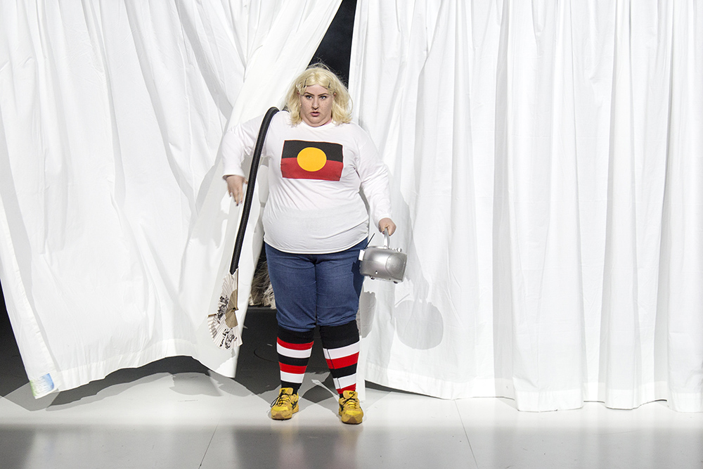 Production still for "Blaque Showgirls". Bessie Holland as Ginny Jones. Photographer: Pia Johnson 