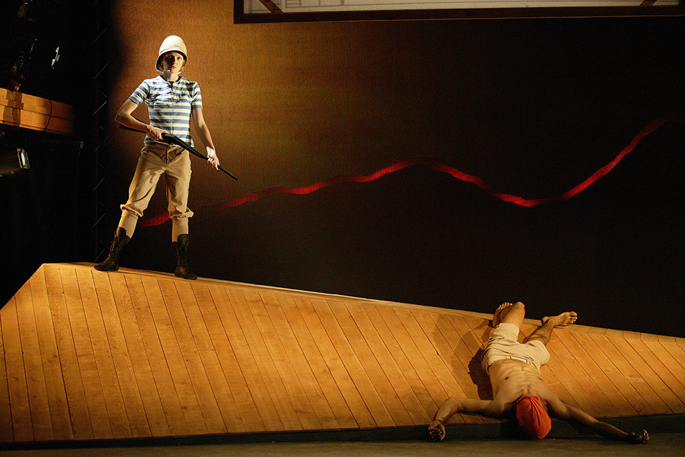 Production still for "The Call". L- R: Alex Schepisi, Jeremy Stanford as Tom Wills. Photographer: Unknown