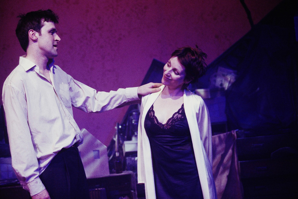 Production still for "Ruby Moon". L-R: Peter Houghton, Christen O'Leary. Photographer: Jeff Busby