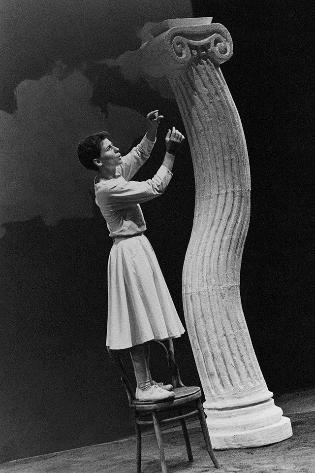 Production still for "The Serpent's Fall". Sarah Cathcart. Photographer: Jeff Busby