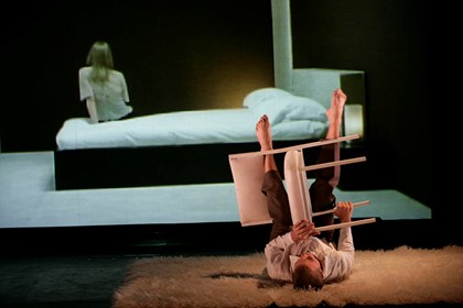Production still for "Reservoir of Giving II". L-R: Kirstie McKracken, Kyle Kremerskothen. Photographer: Jeff Busby