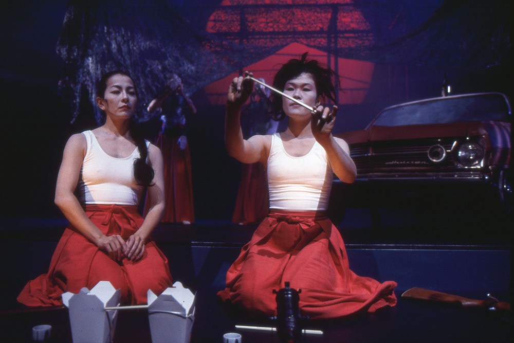 Production still from "Love Suicides". L-R: Miki Oikawa, Yumi Umiumare. Photographer: Unknown