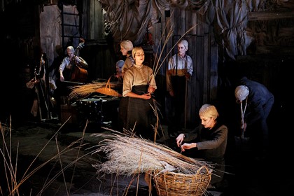 Production still for "The Plague Dances". Photographer: Jeff Busby