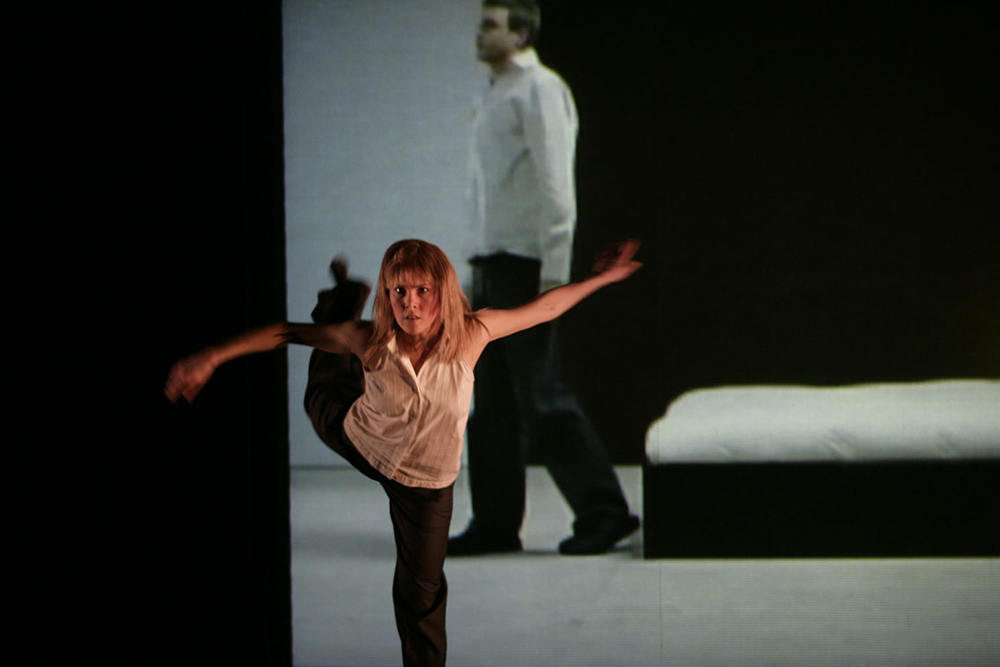 Production still for "Reservoir of Giving I". L-R: Kirstie McKracken, Kyle Kremerskothen. Photographer: Jeff Busby