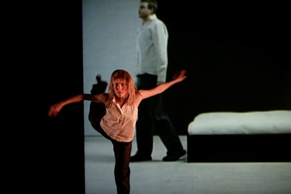 Production still for "Reservoir of Giving I". L-R: Kirstie McKracken, Kyle Kremerskothen. Photographer: Jeff Busby
