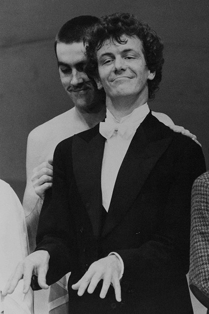 Production still for "A Whip Round for Percy Grainger". L-R: Tony Mack, David Cameron. Photographer: Unknown