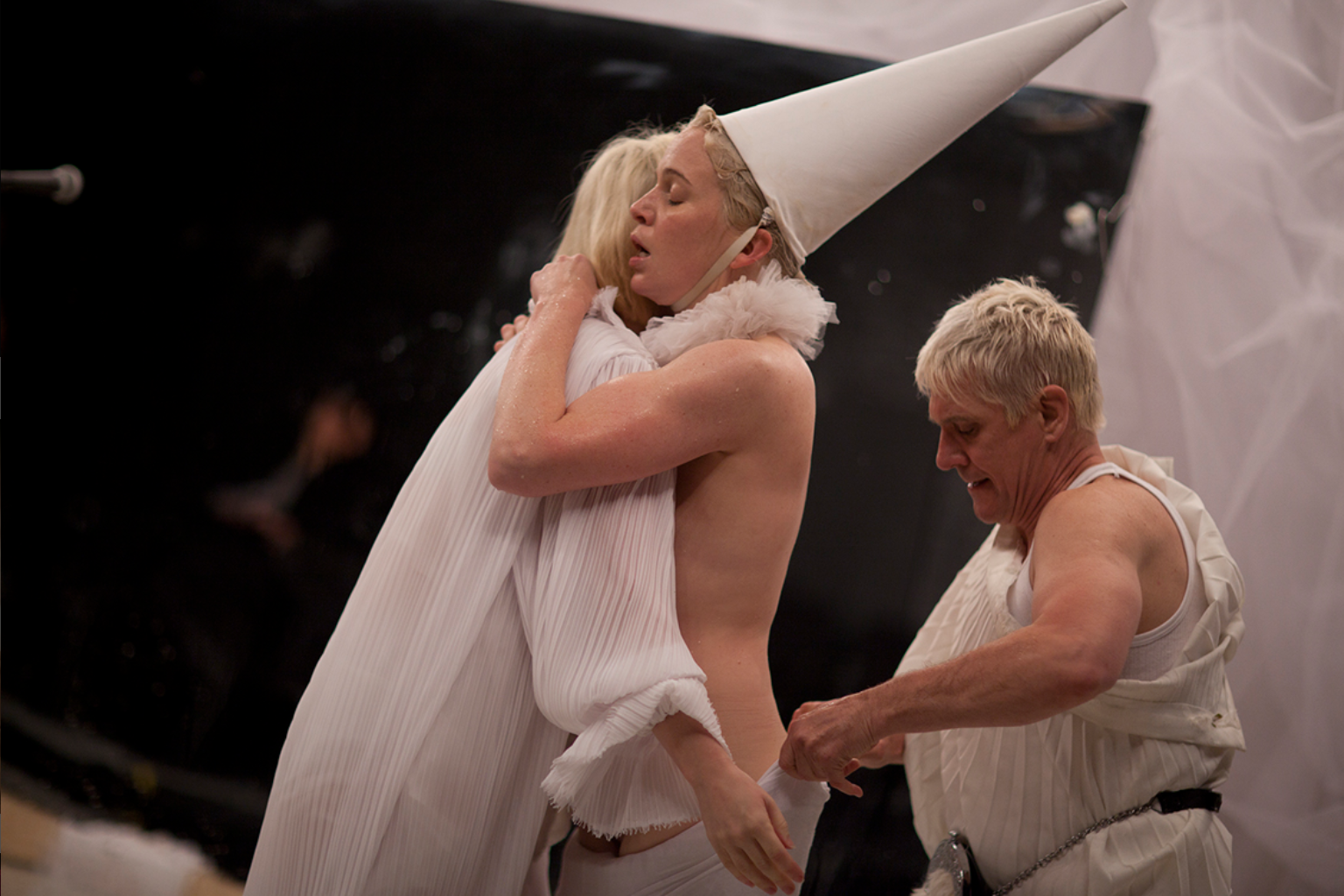 Production still for "Orlando". Dana Miltins (centre). Photographer: Sarah Walker