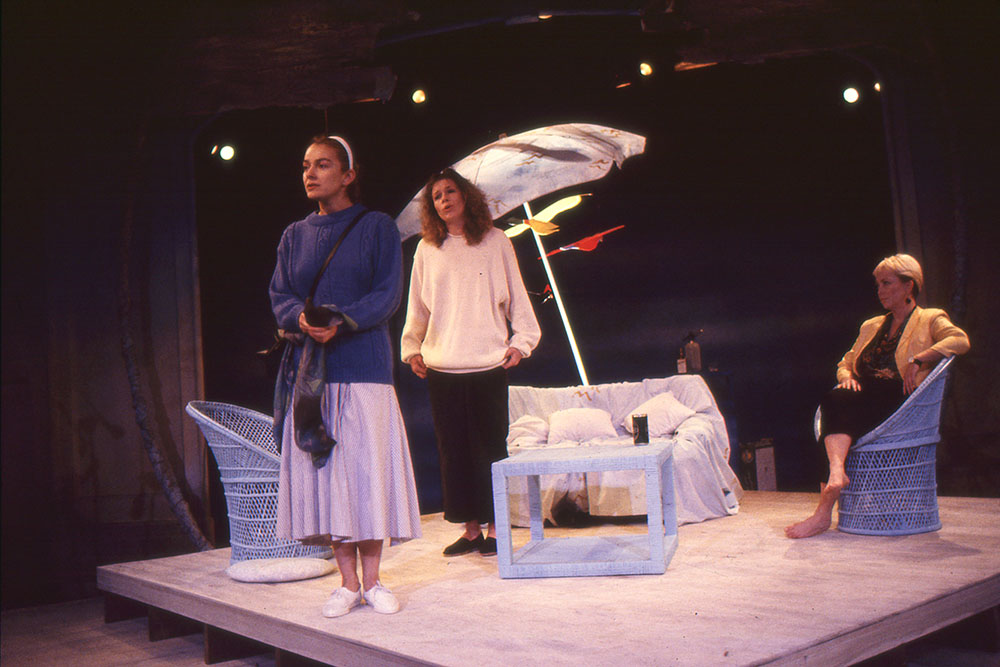 Production still for "Nice Girls". L-R: Melita Jurisic as Lizzy, Jane Menelaus as Megan, Liddy Clark as Prue. Photographer: Jeff Busby