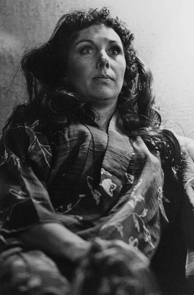 Production still for "Dance of Death". Maggie Millar as Alice