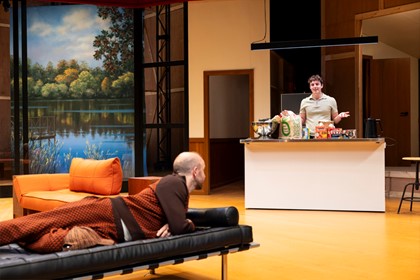 Production still for the 2023 season of 'This is Living.' In photo: Marcus Mckenzie and Wil King. Photographer: Kristin Gehradte 