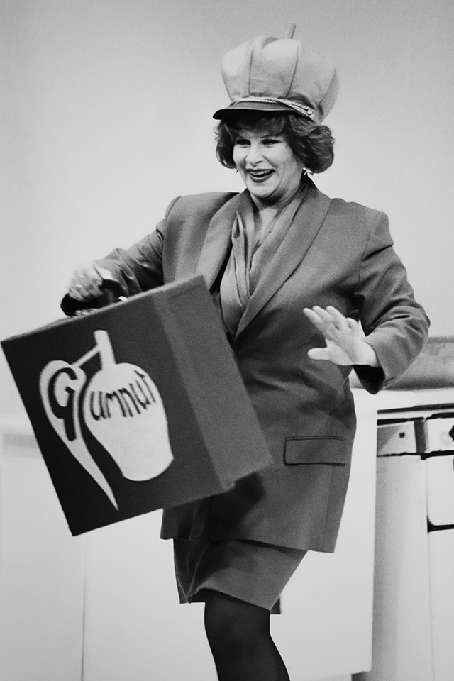 Production still for "Waking Eve". Colette Mann as Evelyn. Photographer: Jeff Busby