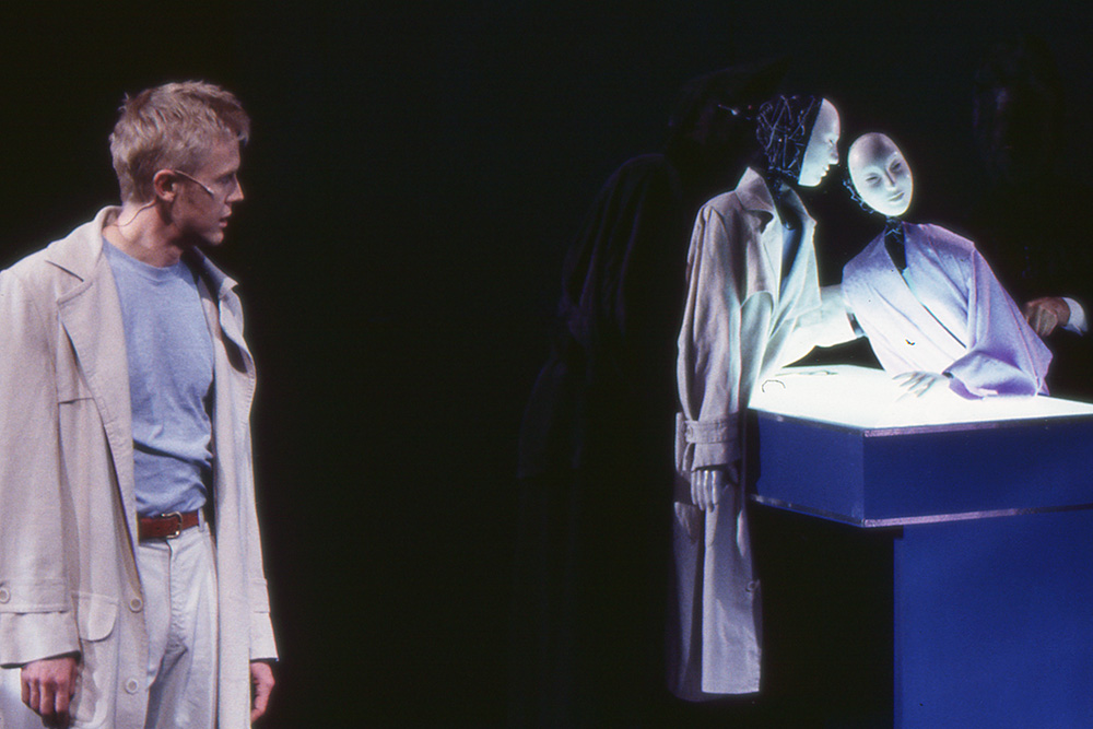 Production still from "Love Suicides". Simon Wilton as Paris. Photographer: Unknown